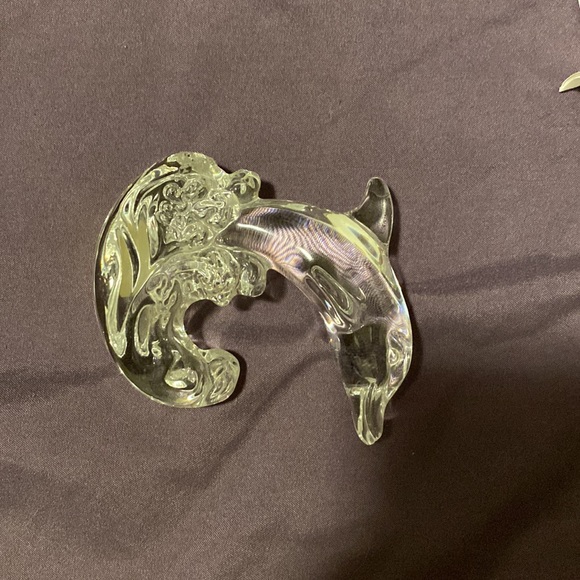 Vintage Princess House Crystal (24%) Dolphin rocking on waves - Picture 2 of 4